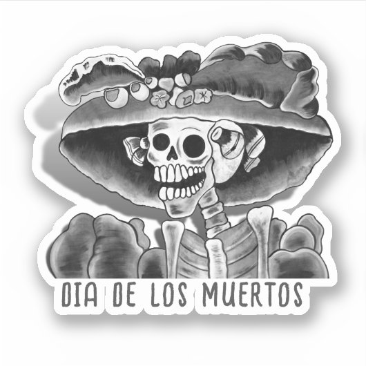 Calavera Dia De Los Muertos Aufkleber (Vorderseite)