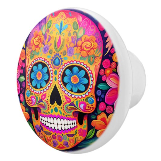 💙 💛 Calavera Drehung Knob Keramikknauf (Rechts)