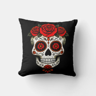 Calavera Florale - Die Kunst des Todes an der Tür Kissen