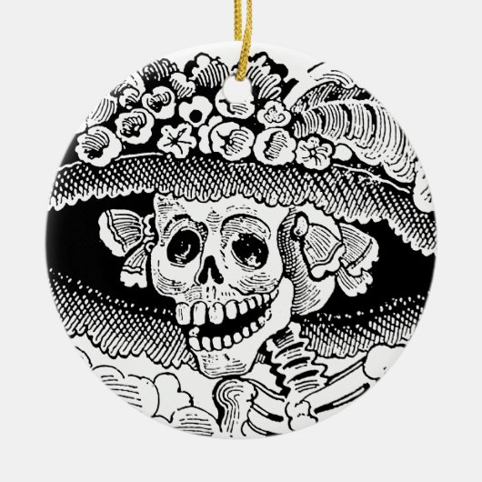 Calavera Garbancera (Catrina) durch José Posada Keramikornament (Vorne)