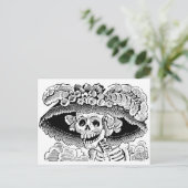 Calavera Garbancera von José Guadalupe Posada Postkarte (Stehend Vorderseite)