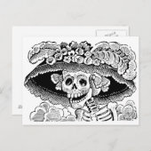 Calavera Garbancera von José Guadalupe Posada Postkarte (Vorne/Hinten)