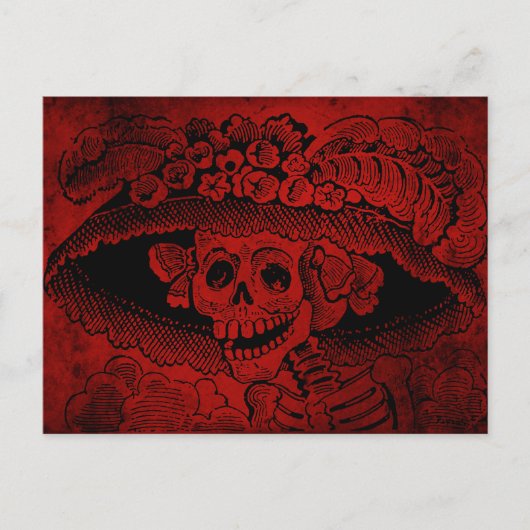 Calavera Garbancera von José Guadalupe Posada Postkarte (Vorderseite)
