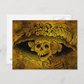 Calavera Garbancera von José Guadalupe Posada Postkarte (Vorne/Hinten)