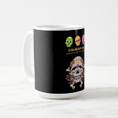 Calavera, getauchte Knochen: Tod durch Kutschen Kaffeetasse (Vorderseite Links)