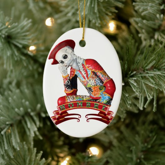 Calavera Hombre Keramik Ornament (Baum)