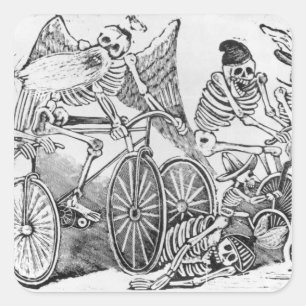 Calavera im 20. Jahrhundert Quadratischer Aufkleber