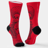 Calavera in Red Socken (Gewinkelt)