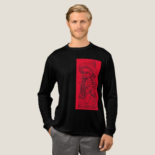 Calavera in Red Tri-Blend Shirt (Volle Vorderseite)