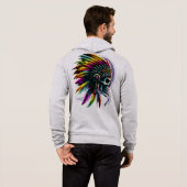 Calavera Indio Nativo Hoodie (Schwarz voll)