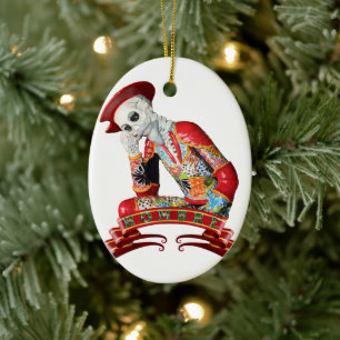 Calavera Mann Keramik Ornament