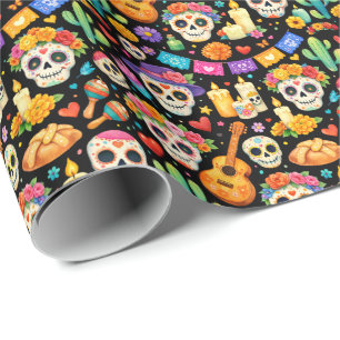 Calavera Nacht Fiesta Geschenkpapier