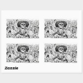 Calavera Oaxaqueña von José Guadalupe Posada 1903 Rechteckiger Aufkleber (Blatt)