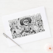 Calavera Oaxaqueña von José Guadalupe Posada 1903 Rechteckiger Aufkleber (Umschlag)