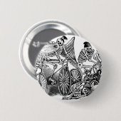 Calavera Radfahrer circa spätem 1800's Mexiko Button (Vorne & Hinten)
