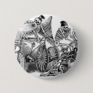 Calavera Radfahrer circa spätem 1800's Mexiko Button