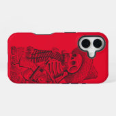 Calavera Rot iPhone 16 Hülle (Rückseite (Horizontal))