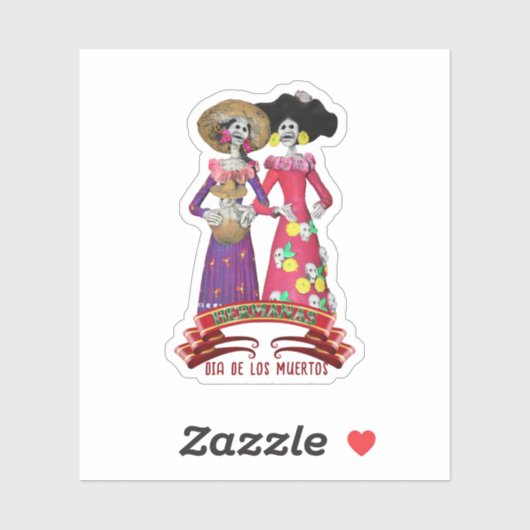 Calavera Sisters Dia De Los Muertos Aufkleber (Blatt)