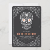 Calavera Skull Dia de los Muertos Party Einladung (Vorderseite)