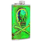 Calavera Skull Geek NFT Art Green Red Flachmann (Rechts)