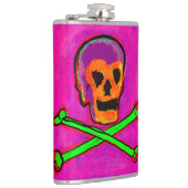 Calavera Skull Geek NFT Art Lila Pink Green Flachmann (Rechts)