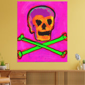 Calavera Skull Geek NFT Art Lila Pink Green Leinwanddruck (Insitu (Wohnzimmer))