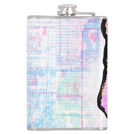 Calavera Skull Geek NFT Art Pink Lila Flachmann (Rückseite)