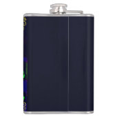 Calavera Skull Geek NFT Art White Gold Green Blue Flachmann (Rückseite)