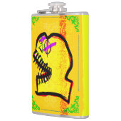 Calavera Skull Geek NFT Art Yellow Black Lila Flachmann (Links)