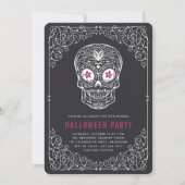 Calavera Skull Halloween-Party Einladung (Vorderseite)