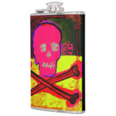 Calavera Skull pgeek NFT Art Red Black Yellow Flachmann (Links)
