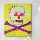 Calavera Skull pgeek NFT Art Yellow Green Leinwanddruck