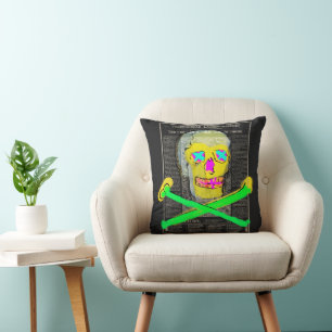 Calavera Skull Retro Vintager mexikanischer Letter Kissen
