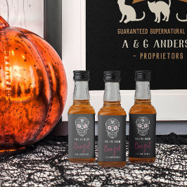 Calavera Skull Sie wurden zu Halloween gebootet Alkoholflaschenetikett