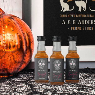 Calavera Skull Sie wurden zu Halloween gebootet Alkoholflaschenetikett