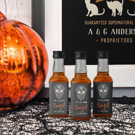 Calavera Skull Sie wurden zu Halloween gebootet Alkoholflaschenetikett