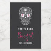 Calavera Skull Sie wurden zu Halloween gebootet Weinetikett (Einzelnes Label)