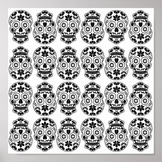 Calavera sugar skull candy_floral mexican calavera poster (Vorne)