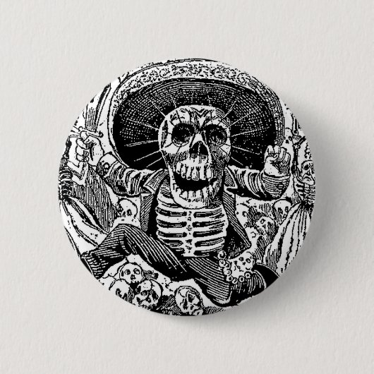 Calavera Tag der Toten Button (Vorderseite)
