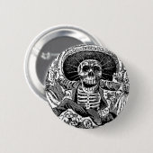 Calavera Tag der Toten Button (Vorne & Hinten)
