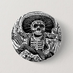 Calavera Tag der Toten Button