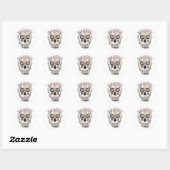 Calavera Tag der Toten Runder Aufkleber (Blatt)