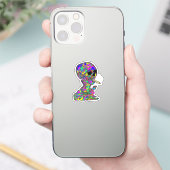 Calavera Totenkopf raucht Zigarette Aufkleber (Telefon)