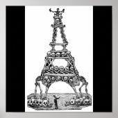 Calavera vom Eiffelturm, Ende des 19. Jahrhunderts Poster (Vorne)