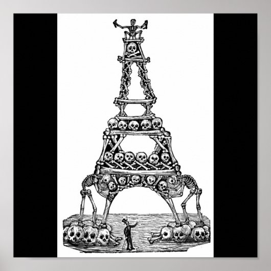 Calavera vom Eiffelturm, Ende des 19. Jahrhunderts Poster (Vorne)