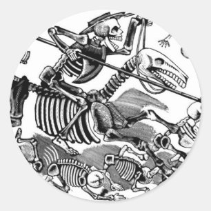 "Calavera von Don Quichote" circa frühem 1900's Runder Aufkleber