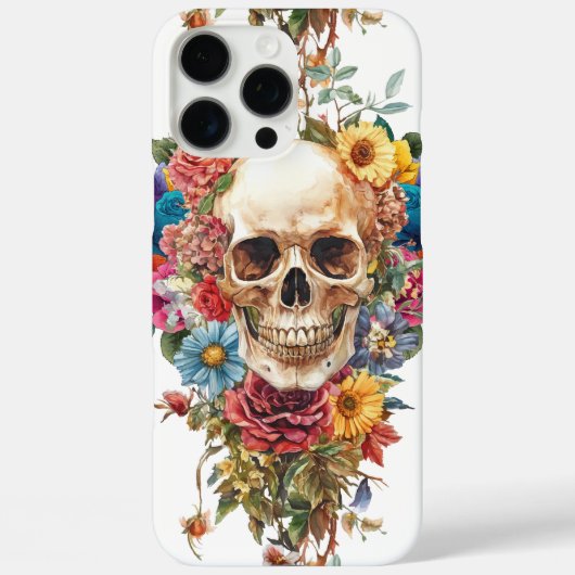 Calavera y flores Case-Mate iPhone hülle (Rückseite)