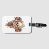Calavera y flores gepäckanhänger (Vorderseite (Horizontal))