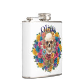Calavera y flores Petaca de vinilo Flachmann (Rechts)