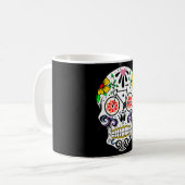 Calavera - Zuckerschädel-Fahrrad Kaffeetasse (Vorderseite Links)